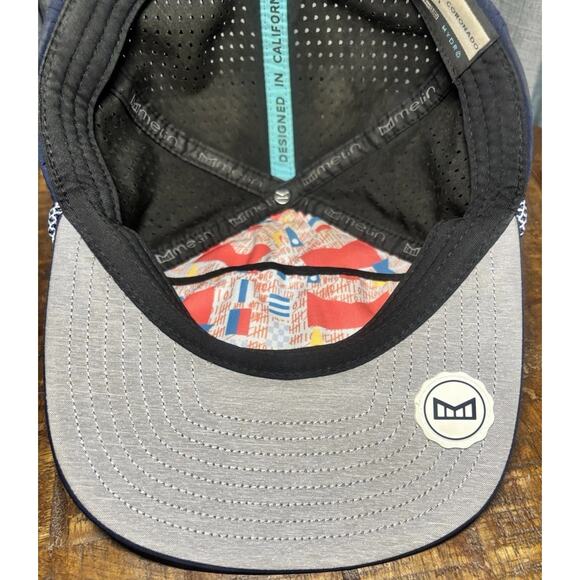 Melin Coronado Hydro Hat Anchored In Quality Navy Blue Open Sea Adjust Snapback - Picture 12 of 16